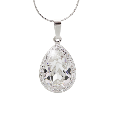 Náhrdelník číry so Swarovski Elements Kvapka Krystal