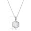 Strieborný náhrdelník hexagón s bielou perleťou 12149.1