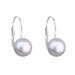 Stříbrné náušnice visací s šedou říční perlou 21044.3 Grey 7,5 mm