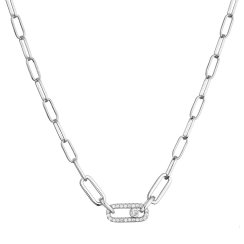 Strieborný náhrdelník s veľkými očkami 12180.1