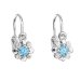 Strieborné detské náušnice visiace so zirkónom modrá kytička 11174.3 Light Blue