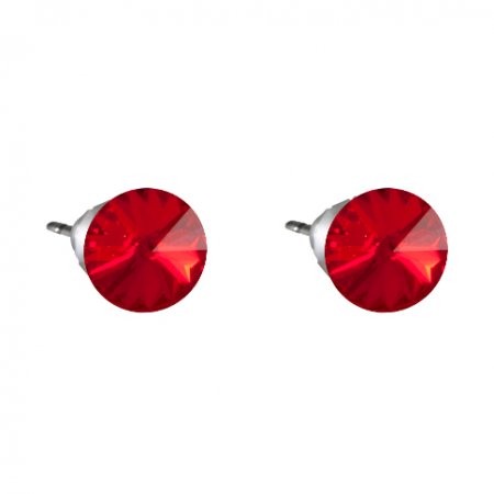 Náušnice červené Rivoli so Swarovski Elements Light Siam 8 mm