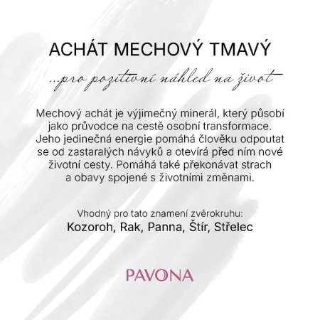 Náramok s minerálnymi kameňmi achát machový tmavý 43056.3