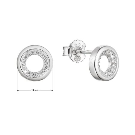 Strieborné náušnice kôstky guľaté so zirkónmi 11431.1 crystal