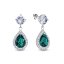 Strieborné náušnice visiace s kryštálmi Swarovski Elements Briselle KCP4320EMC Emerald