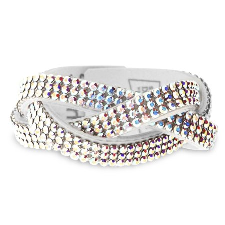 Náramok so Swarovski Elements kryštálmi biely Braid BMESH9WAB AB