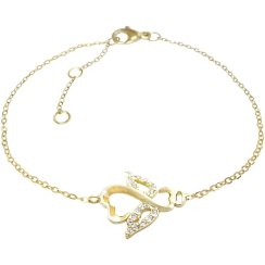 Zlatý náramek čirý se Swarovski Elements krystaly Anděl Krystal