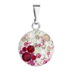 Stříbrný přívěsek s krystaly Swarovski mix barev 34225.3 Sweet Love