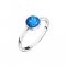 Stříbrný prsten se syntetickým opálem modrý kulatý 15001.3