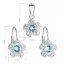 Sada šperků s krystaly Swarovski náušnice a přívěsek modrá kytička 39162.3 Aquamarine