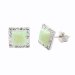Stříbrné náušnice pecky se světle zeleným opálem a krystaly Swarovski Elements Chrysolite Opal