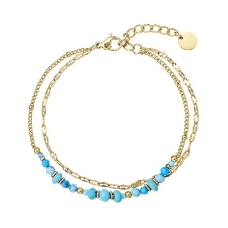 Náramek ocelový s modrým tyrkysem 43103.3