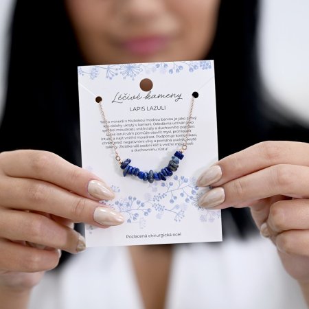 Náhrdelník s kamenem lapis lazuli 42037.3 ocel