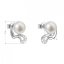 Stříbrné náušnice visací s bílou říční perlou 21028.1