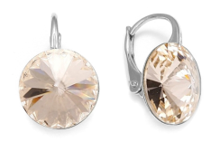 Náušnice béžové Rivoli sa Swarovski Elements Sweet Candy K112212SL Silk 12 mm