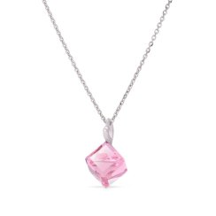 Náhrdelník se Swarovski Elements kostka Light Rose 8 mm