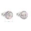 Stříbrné náušnice pecka s krystaly Swarovski růžové kulaté 31136.3 Magic Rose