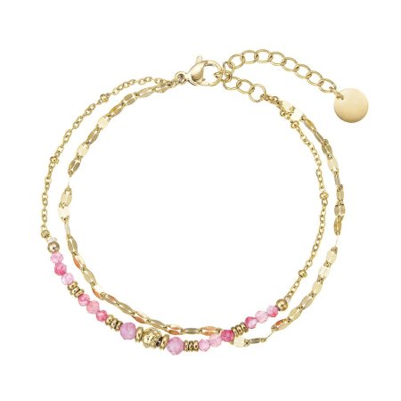 Náramek ocelový s jahodovým křemenem 43070.3