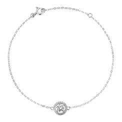 Stříbrný náramek AURORA 13M00001 moissanite