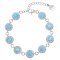 Strieborný náramok so syntetickým opálom a s krištáľmi Preciosa svetlo modrý 33105.1 Lt. Blue s. Opal