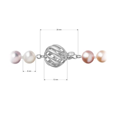 Perlový náhrdelník z riečnych perál so zapínaním z bieleho 14 karátového zlata 822004.3/9264B multi