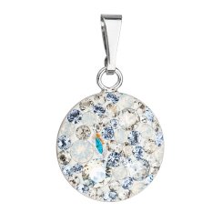 Stříbrný přívěsek s krystaly Swarovski modrý kulatý 34225.3 Light Sapphire