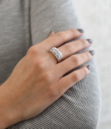 Stříbrný prsten s krystaly Swarovski ab efekt 35014.2 AB