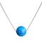 Stříbrný náhrdelník se syntetickým opálem modrý kulatý 12044.3 Blue s. Opal