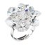 Strieborný prsteň s kryštálmi Swarovski biela kytička 35012.1 Krystal