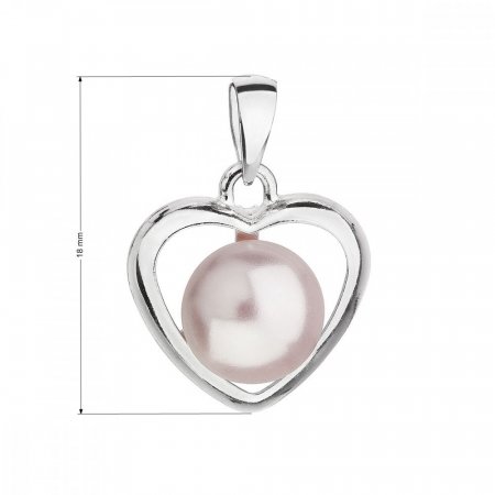 Strieborný prívesok s ružovou perlou srdca 34246.3 Rosaline