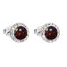 Stříbrné náušnice s opálem a Preciosa krystaly 31217.1 ruby