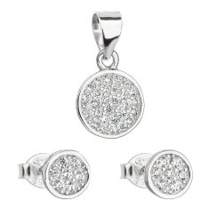 Súprava šperkov so zirkónom v bielej farbe náušnice a prívesok 19020.1