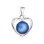 Strieborný prívesok s tmavo modrou matnou perlou srdca 34246.3 Dark Blue