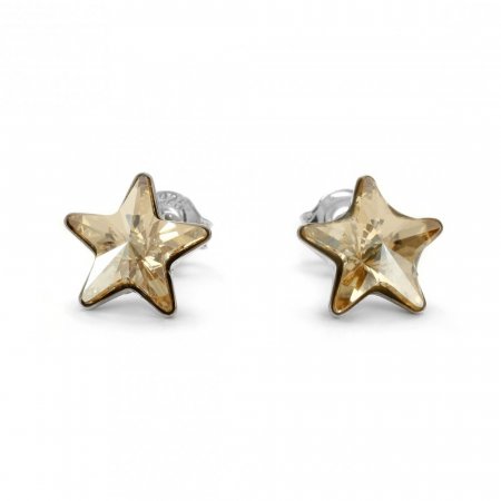 Náušnice zlatá hviezda so Swarovski Elements Star Studs K474510GS Gold Shadow