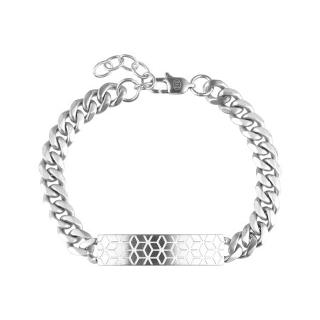 Náramek pánský z oceli s ozdobnou destičkou 43051.1