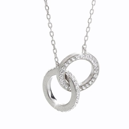 Stříbrný náhrdelník se Swarovski Elements kolečko Krystal