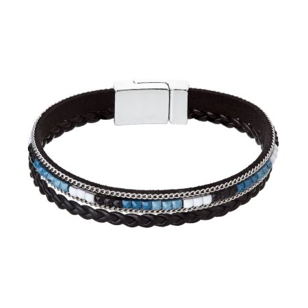 Náramek černý textilní 53009.3 black