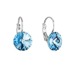 Náušnice modré Rivoli so Swarovski Elements Aqua 12 mm