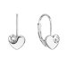 Strieborné visiace náušnice so Swarovski kryštály biele srdiečka 31299.1 Krystal