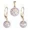 Zlatá 14 karátová sada šperků s krystaly Swarovski náušnice a přívěsek AB efekt 939072.2