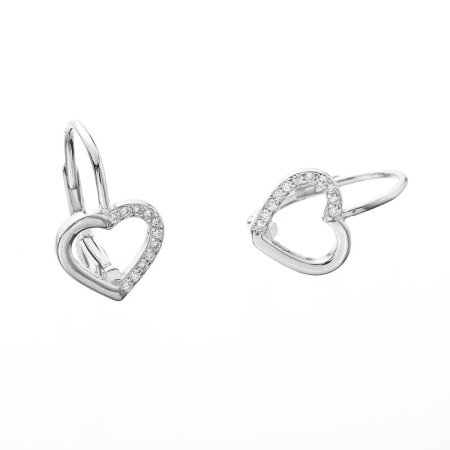 Stříbrné náušnice srdce 11603.1