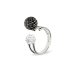 Prsten se Swarovski Elements kulička Hematite + Krystal