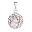 Stříbrný přívěsek s krystaly Swarovski mix barev kulatý 34225.3 Magic Rose