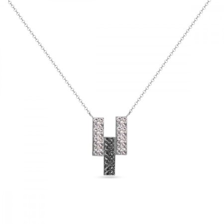 Náhrdelník šedý so Swarovski Elements Twilight NFMP3CSN Silver Night