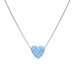 Stříbrný náhrdelník se syntetickým opálem světle modré srdce 12048.3 Lt. Blue s. Opal