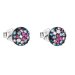 Stříbrné náušnice pecka s krystaly Swarovski mix barev kulaté 31136.4 Galaxy