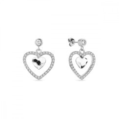 Náušnice čiré se Swarovski Elements Amour KCC28086C Krystal
