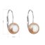 Stříbrné náušnice visací s oranžovou říční perlou 21044.3 Peach 7,5 mm