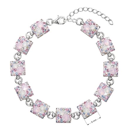 Strieborný náramok so Swarovski kryštálmi ružový 33047.3 Magic Rose