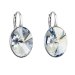 Stříbrné náušnice visací s krystaly Swarovski modrý ovál 31275.5 Blue Shade